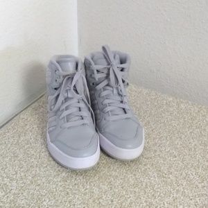 Adidas Gray Leather Lace Up Sneakers